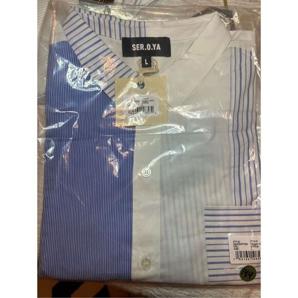 New Ser.o.ya NYC Teagan Button Down Striped Shirt - Picture 11 of 11